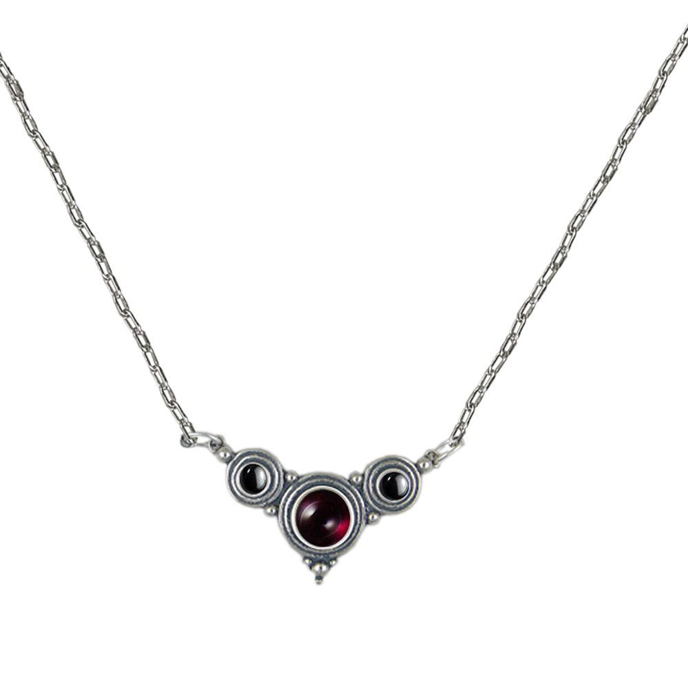 Sterling Silver Gemstone Necklace With Garnet